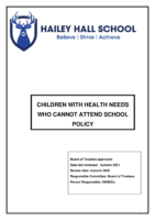 Children With Health Needs Who Cannot Attend School (Replaces ESTMA) – Review Autumn 2022