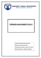 Premises Mgt Policy -Review Spring 2023