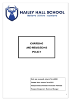 Charging and Remissions Policy – Review Autumn 2023