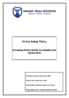 Online Safety Policy – Review Spring Term 2024