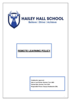 Remote Learning Policy – Review Spring Term 2024 UPDATED August 23