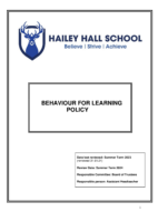 Behaviour for learning Policy – searches update – review Summer Term 2024 (reviewed 31.01.24)