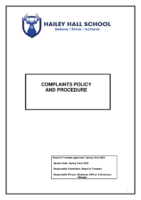Complaints Policy and Procedure – Review Spring Term 2025