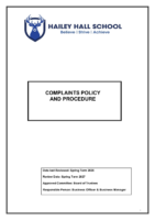 Complaints Policy and Procedure – Spring Term 2027