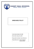 Grievance Policy for School Staff – Spring Term 2027