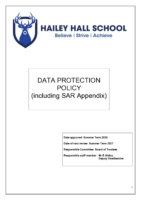 Data Protection Policy (inc SAR appendix) – Summer Term 2027