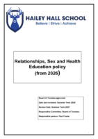 Relationships and Sex Education Policy – Summer Term 2027